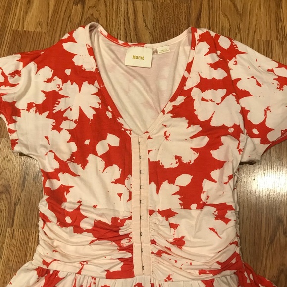 Anthropologie Maeve orange floral dress - Picture 3 of 4